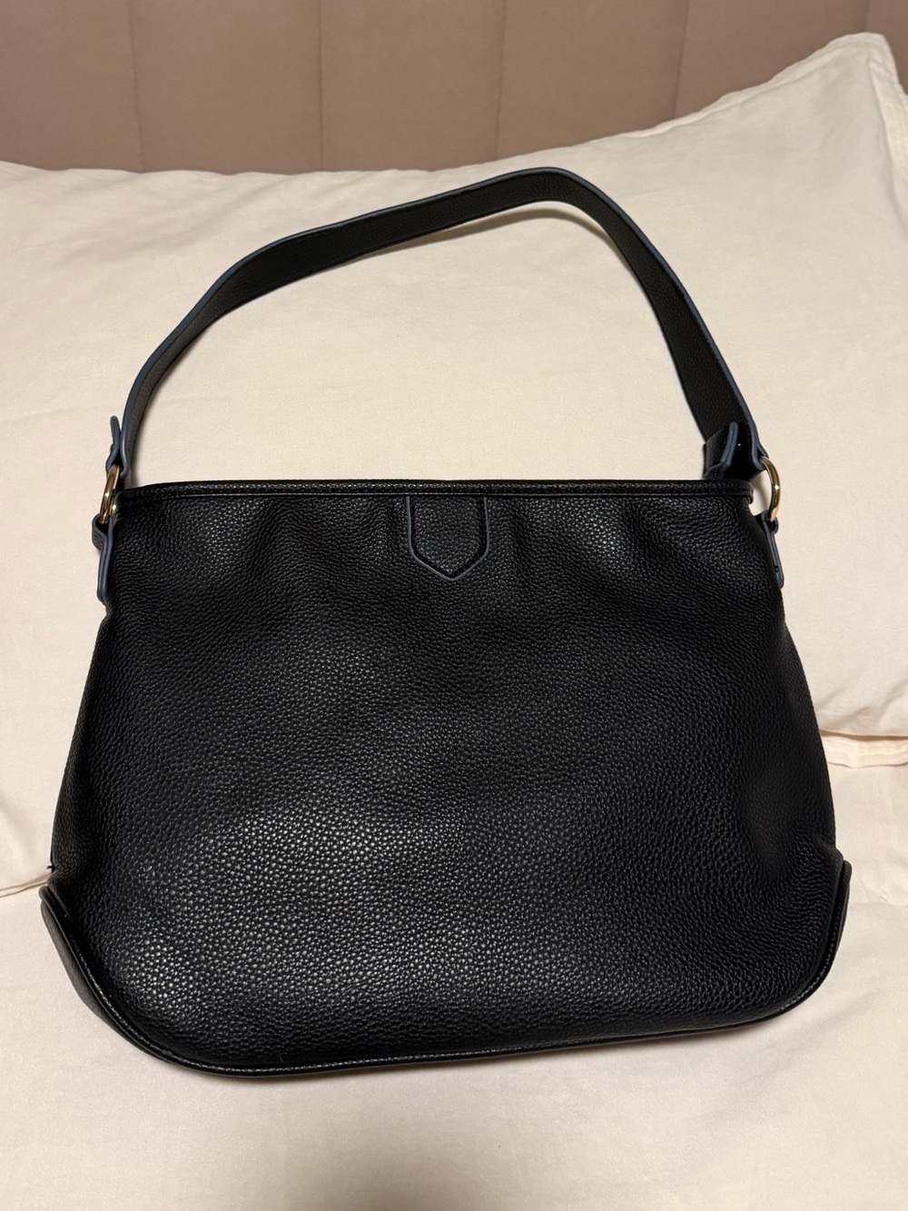 Black Faux Leather Shoulder Bag - Everyday Purse